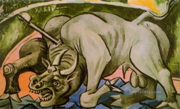 パブロ・ピカソ Painting - 瀕死の雄牛 1934 パブロ・ピカソ